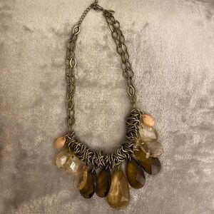 Chico's Gold and Brown Cascading Necklace